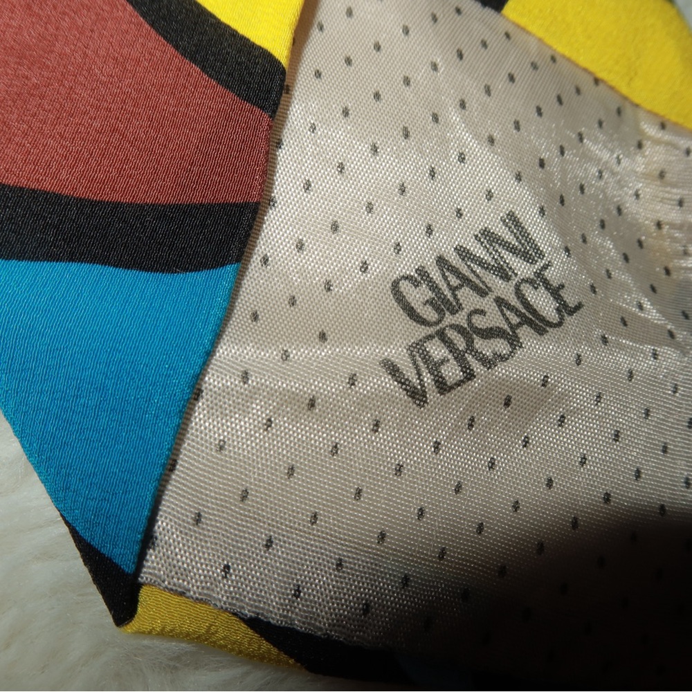 Versace Multicolor Geometric Tie - image 5